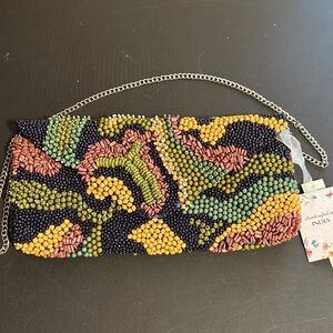 Made in India fall multi-colored beaded crossbody bag